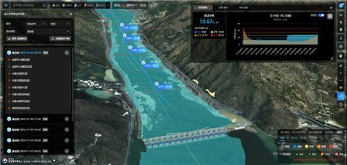 댐-하천 디지털트윈 플랫폼에서 댐 방류 시 하천 영향을 모의하는 모습. [환경부 제공. 재판매 및 DB 금지q]