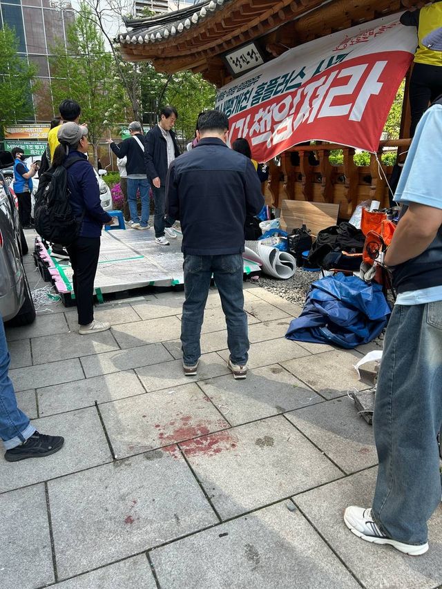 청진광장 홈플러스지부 농성장 현장