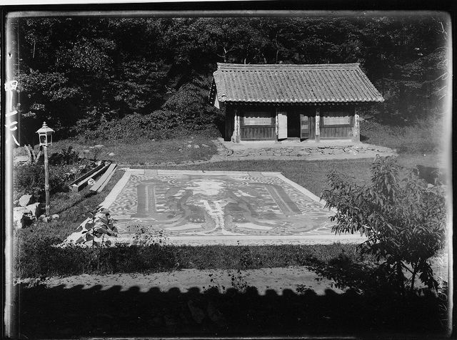 일제강점기 때 촬영한 무량사 괘불도 유리건판 자료