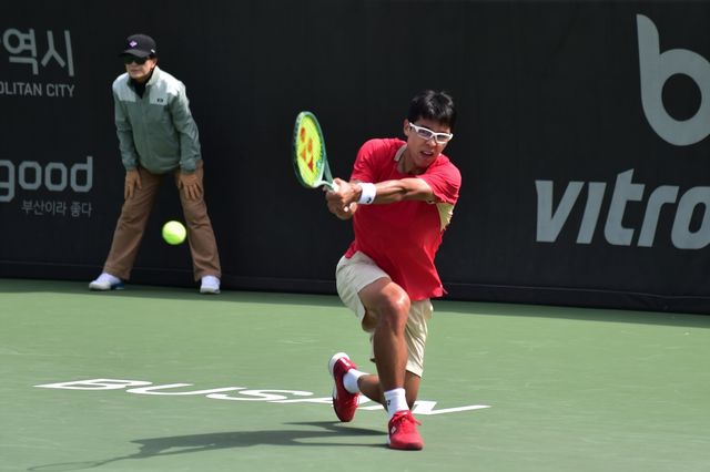 정현의 지난주 부산오픈 경기 모습. 