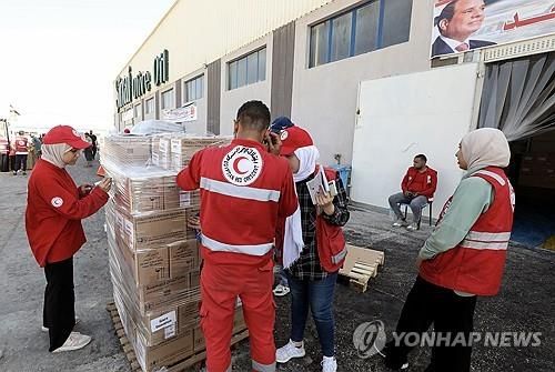 가자지구 구호활동가들 모습