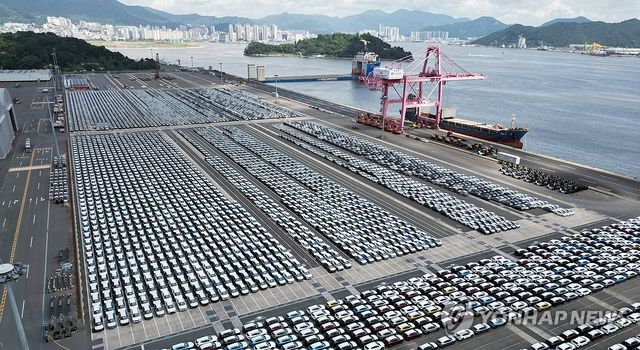 마산가포신항 수출 차량