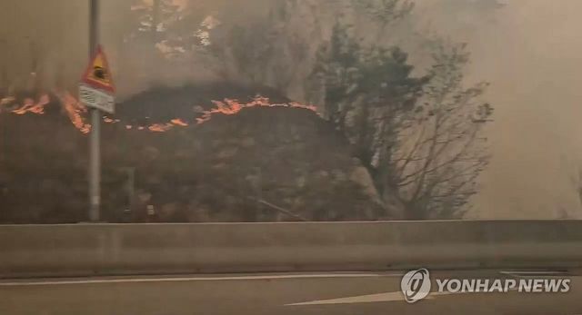 인제 하남리 산불 확산…진화 중