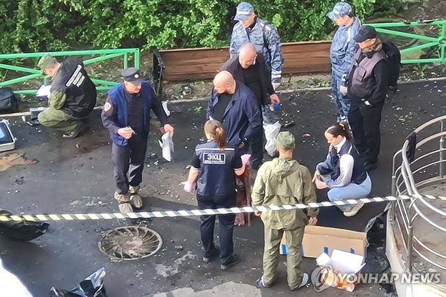 러시아 고위 군간부 차량 폭발 살인 사건 현장