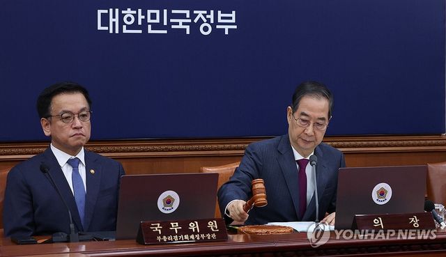 한덕수 권한대행과 최상목 부총리