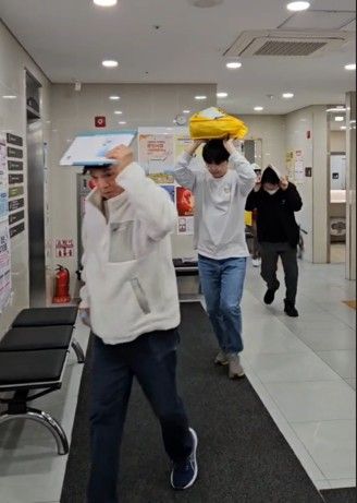 지진대피 훈련 모습