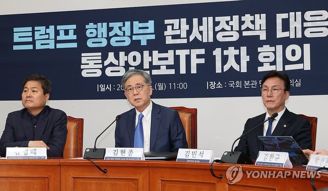 발언하는 김현종 민주당 '관세정책 대응 TF' 단장