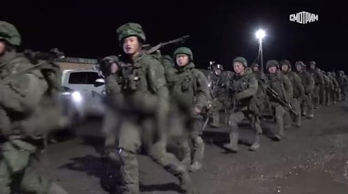 러 쿠르스크 전투 훈련하는 북한군