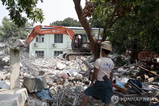 미얀마 강진 피해 지역