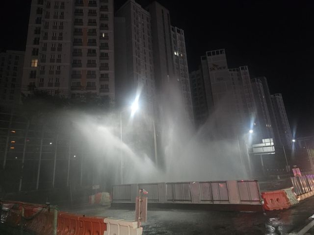 광주 지하철 공사장 상수도관 누수