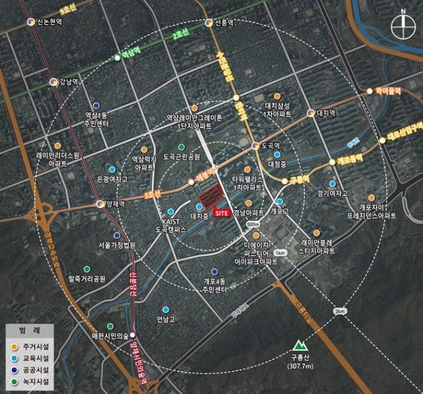 강남구 개포우성4차아파트 개포택지개발지구 위치도