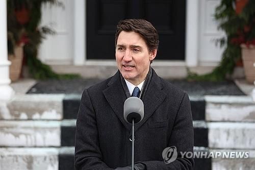 사임 발표하는 쥐스탱 트뤼도 전 캐나다 총리