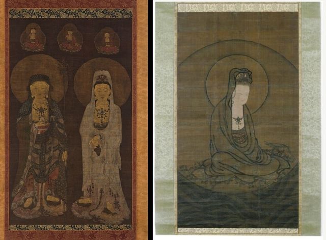 '관음·지장보살 병립도'(왼쪽)와 '수월관음도'[가나아트센터 제공. 재판매 및 DB 금지[