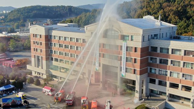 선문대의 재난 대응 훈련 모습