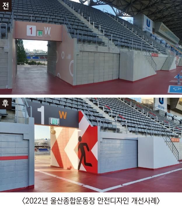 울산종합운동장 출입구 안전디자인 개선 사례