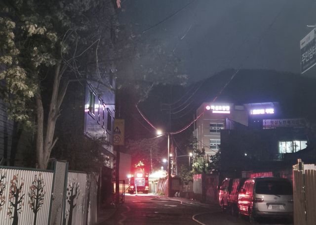 대구 북구 구암동에 배치된 소방차