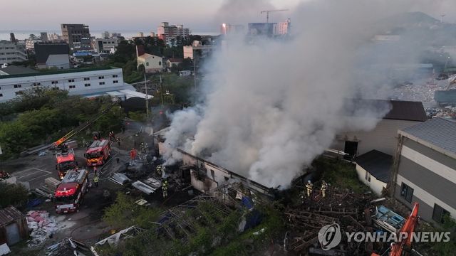 제주시 화북공단 창고 화재