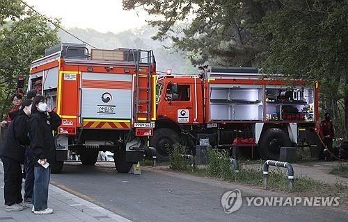 야간 진화작업 준비