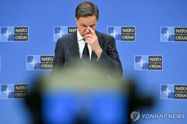 기자회견하는 나토 사무총장