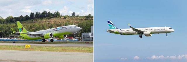 진에어와 에어부산 항공기