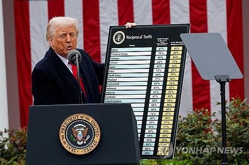 상호관세 발표하는 트럼프 미국 대통령