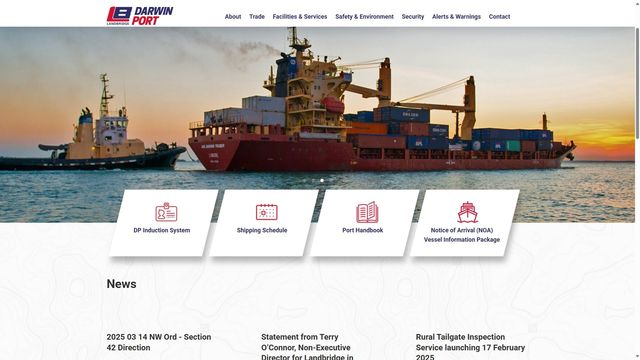 호주 다윈항 홈페이지