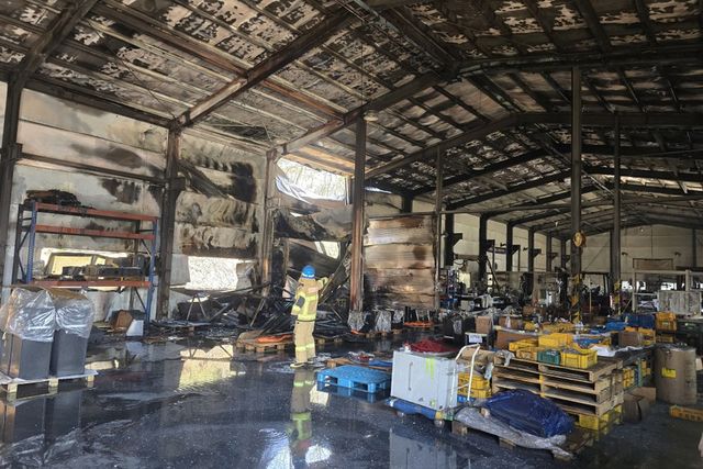 화재가 난 공장 내부