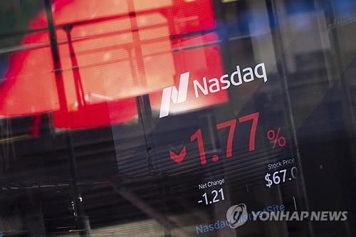 뉴욕 나스닥 마켓사이트의 전광판