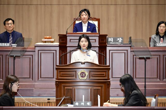 5분 발언하는 채은지 광주시의원