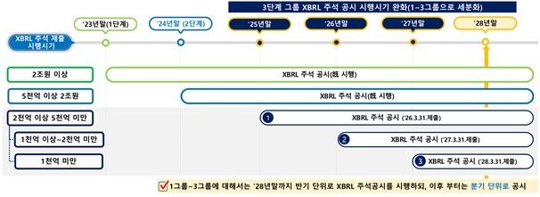 중소형 상장사 XBRL 주석 재무공시 완화 방안 요약표