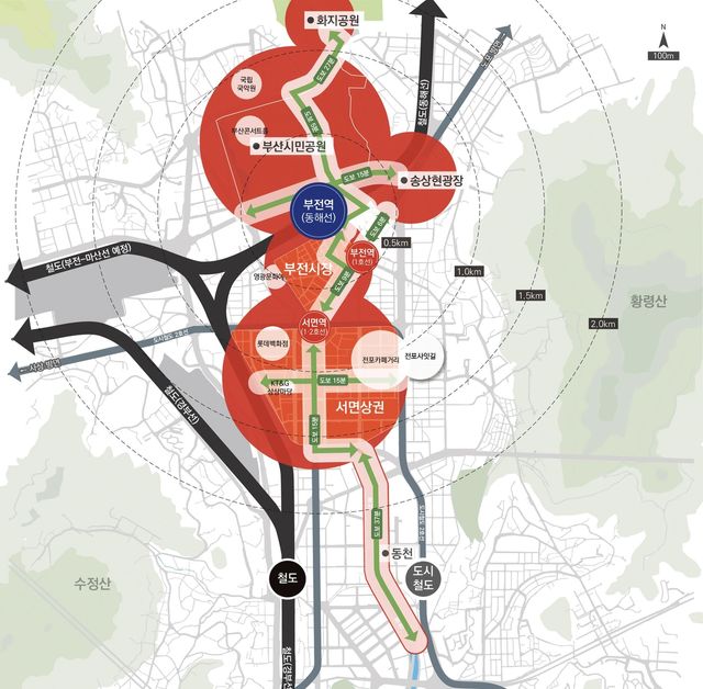 '부전역을 도시 허브로' 개념도