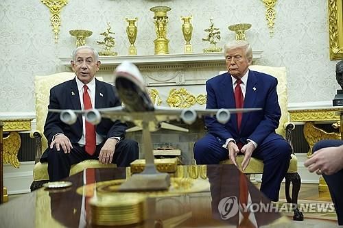 네타냐후 이스라엘 총리와 회담하는 트럼프 미국 대통령