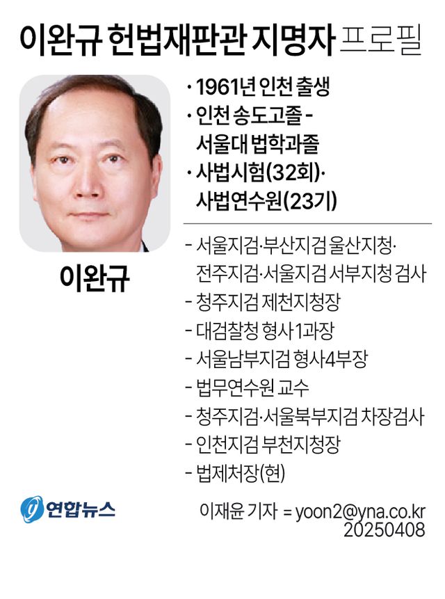 [그래픽] 이완규 헌법재판관 지명자 프로필