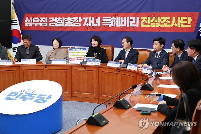 민주당 '심우정 자녀 특혜비리 진상조사단' 회의