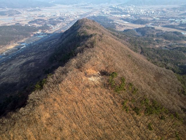 공중에서 바라본 봉산산성 모습