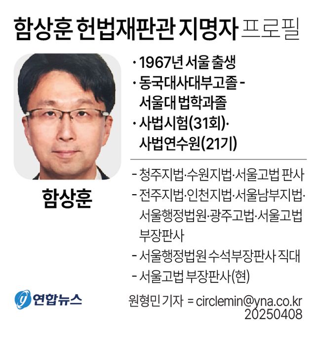 [그래픽] 함상훈 헌법재판관 지명자 프로필
