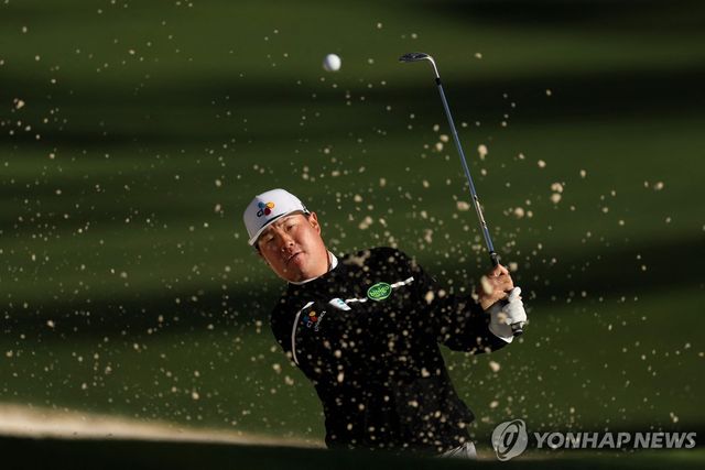 오거스타 내셔널 골프클럽에서 연습 라운드하는 임성재