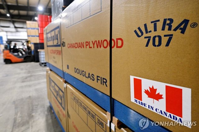 배송 준비 중인 캐나다 합판