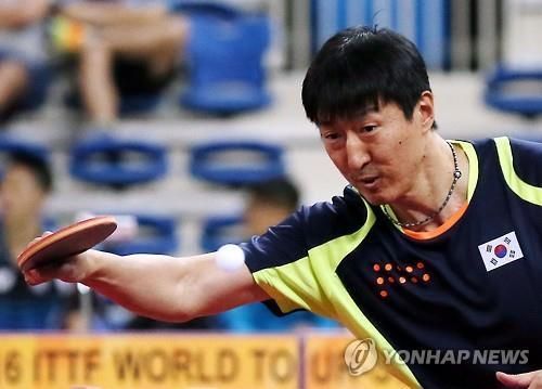 선수 시절의 오상은 탁구 남자대표팀 감독