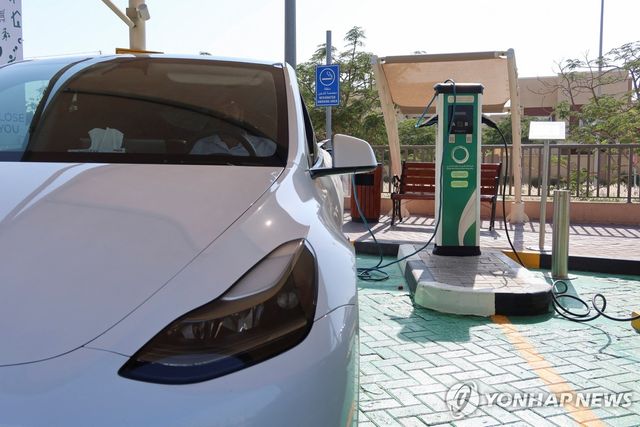 아랍에미리트 두바이에 있는 테슬라 충전소