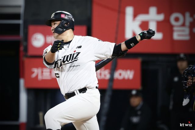 kt 장성우의 8일 경기 모습. 