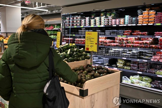 8일(현지시간) 뉴욕 식료품점에서 멕시코산 아보카도 고르는 주민