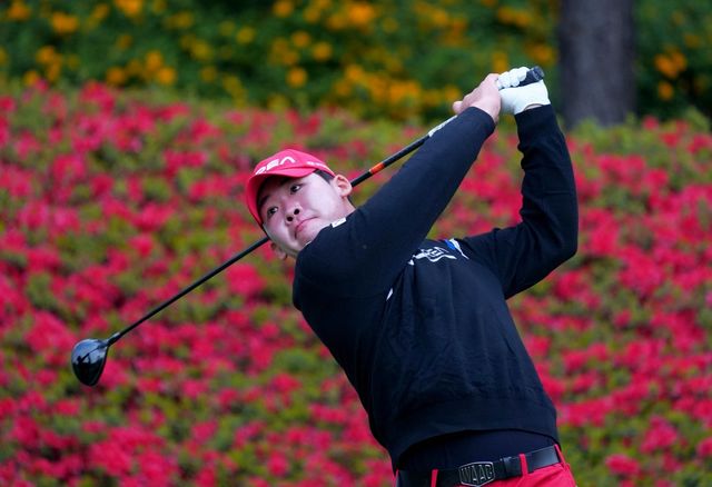 안성현의 GS칼텍스 매경오픈 1라운드 경기 모습