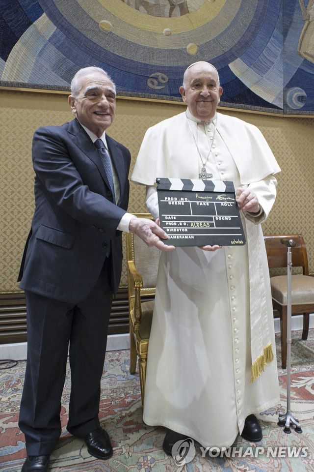 마틴 스코세이지 감독과 프란치스코 교황