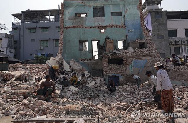 미얀마 지진 피해 현장