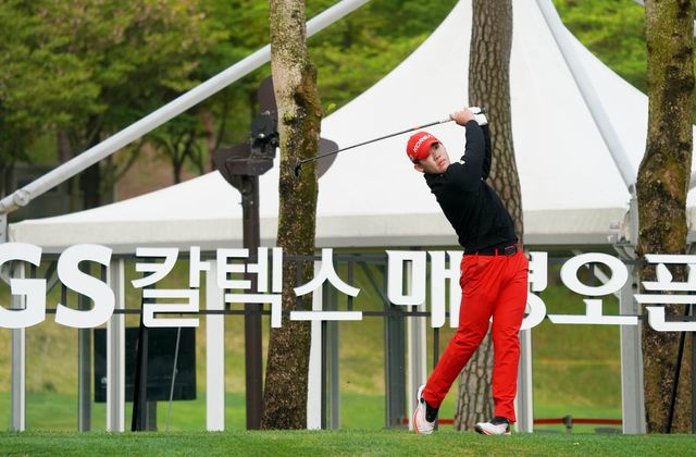 안성현의 GS칼텍스 매경오픈 1라운드 경기 모습