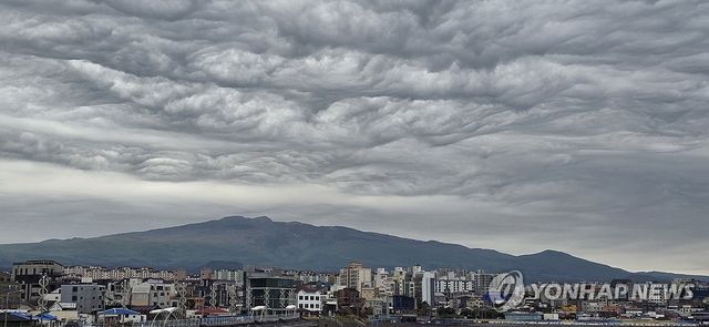 제주 하늘 뒤덮은 독특한 파상고층운