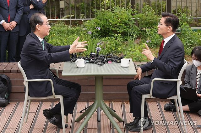 단일화 2차 회동하는 김문수-한덕수