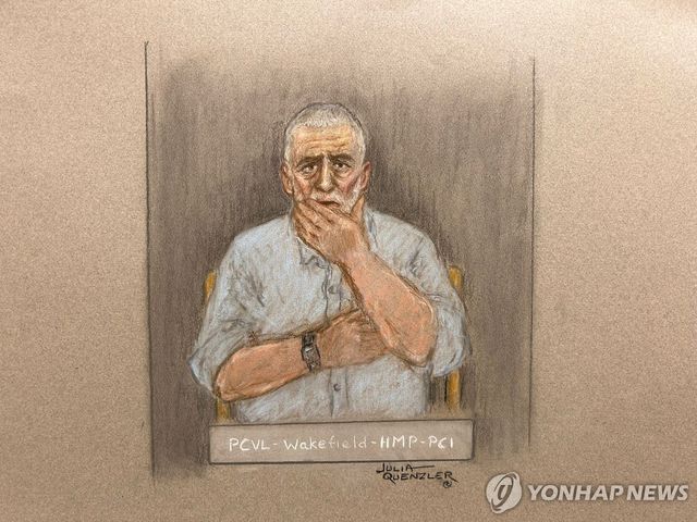 무죄 결정이 났을 때 설리번의 모습을 담은 법정 스케치