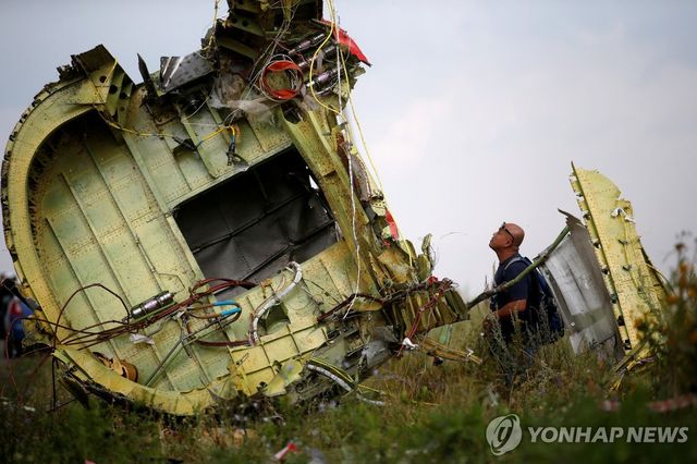 피격된 말레이 MH17편 여객기